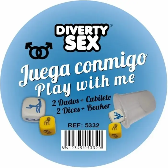 DIVERTY SEX Dice Game Set – Fun Activity & Location Dice with Cup, 30mm