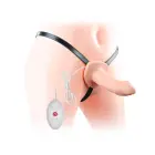 Õõnes vibreeriv strap-on – unisex, realistlik tekstuur, harness komplektis – 16,5 cm — Foto 4
