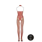 Mesh and Lace Bodysuit – Red – One Size — Photo 12