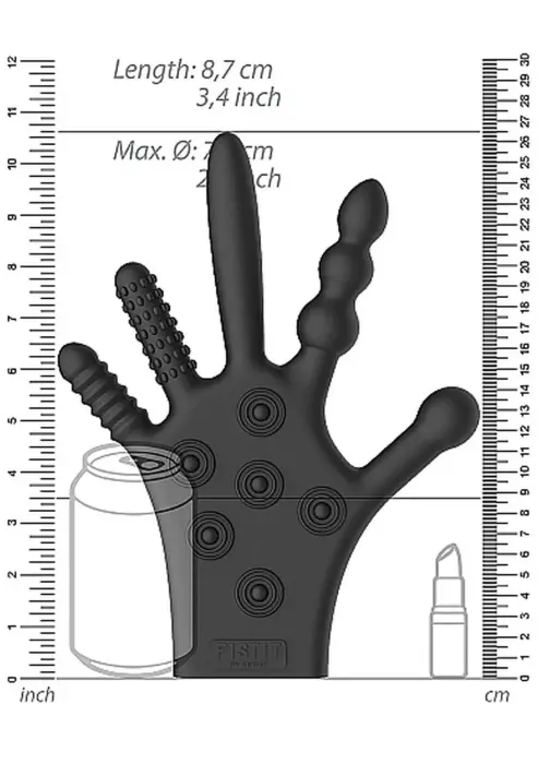 Silicone Stimulation Glove - Black Photo