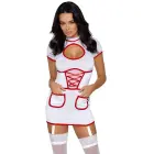 Cottelli Costumes Nurse M slaugytojos suknelė su kojinių dirželiais – balta su raudona – L/XL — Nuotrauka 3