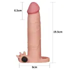 Add 3" Pleasure X Tender Vibrating Penis Sleeve – vibruojanti TPE varpos ilgintuvo rankovė — Nuotrauka 2