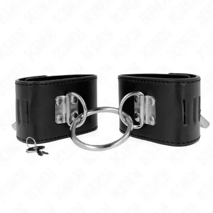 KINK регулируемые фиксаторы для запястий с кольцом и замочком – чёрные