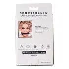 Sportsheets Saffron silikoninis žąslinis antkramtis su reguliuojamu dirbtinės odos dirželiu – juodas/raudonas — Nuotrauka 3