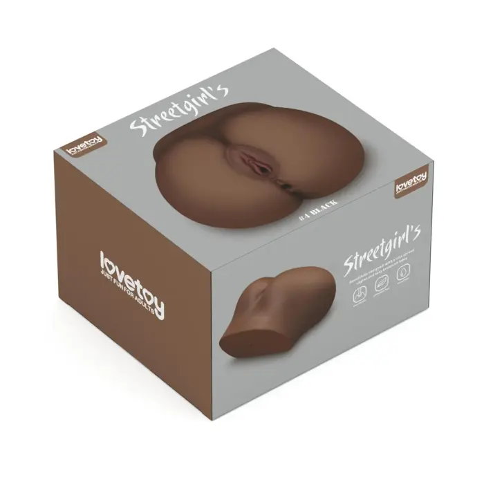 LoveToy Streetgirl's #4 Black – реалистичный мастурбатор, влагалище и анус, TPE