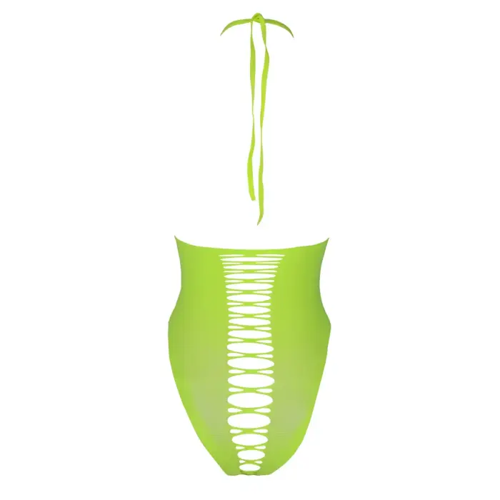 Neon augsta piegriezuma bodijs – zaļš – One Size Foto 6