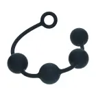 Round Silicone Anal Balls - XL - 50mm - Black Photo