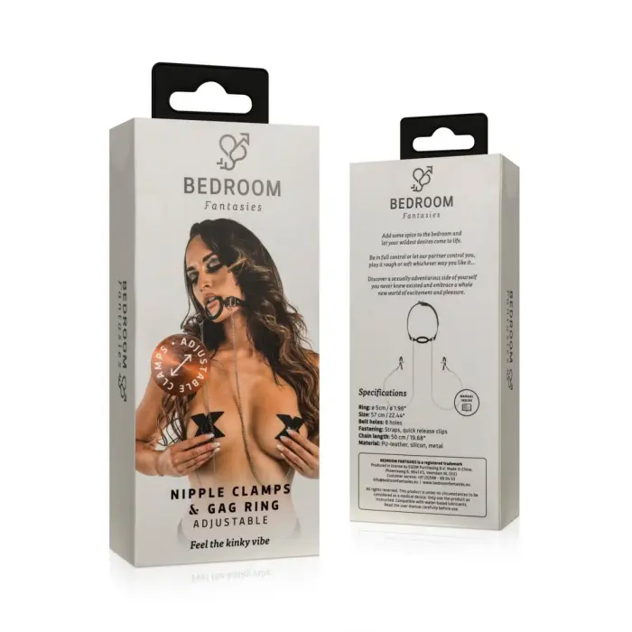 Bedroom Fantasies Nibuklambrid ja silikoonist suusuukorv rõngaga – mustad