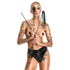 Bad Kitty Crop Set – handle + flogger, crop & cane – black — Photo 2