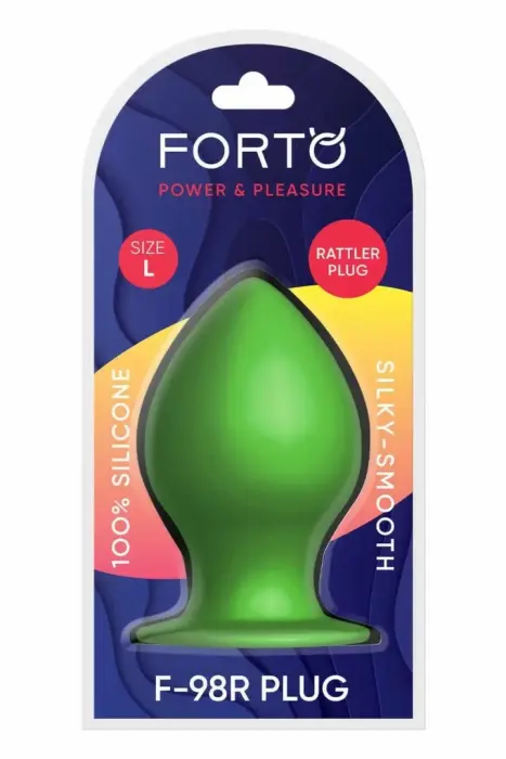 FORTO F-98R Rattler Cone anālais spraudnis ar piesūcekni – L – Zaļš
