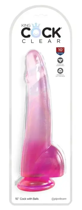 King Cock Clear Model 10" roosa dildo – 27.9 cm (11″) – roosa