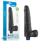 Real Softee uzlādējams vibrējošs dildo – 25.5 cm (10″) – Melns Foto 1