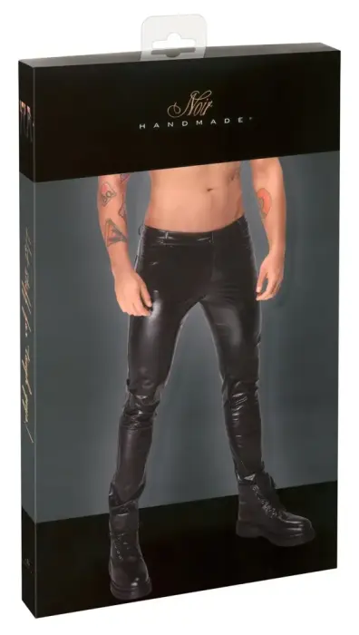 Noir Alpha Snakeskin Look Trousers – M