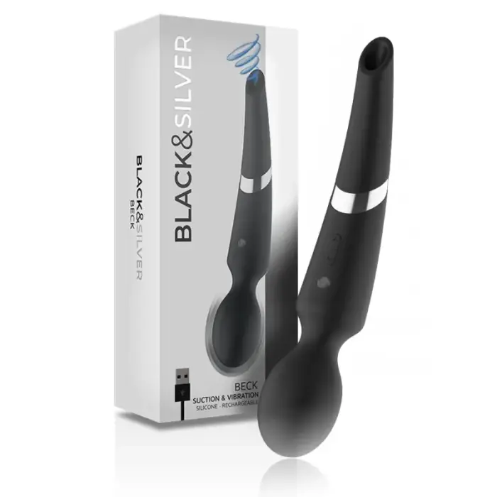 BLACK&SILVER Beck wand вибратор с функцией всасывания – черный