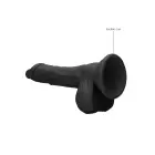Realistiškas dildo su sėklidėmis – 17 cm (7″) – Juodas — Nuotrauka 6