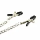 OHMAMA Fetish Adjustable Metal Nipple Clamp Set with Chains, 4-Piece – Silver — Photo 4