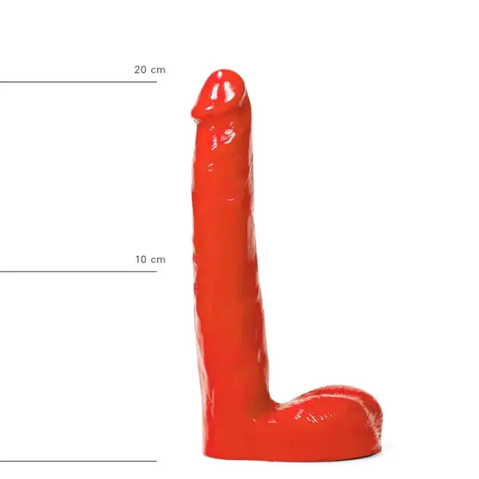 All Red realistiškas dildo su tekstūra – 20 cm (8″)