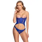 Cottelli LINGERIE Blue Wetlook & Lace Strapless Corset Set – L Size — Photo 2
