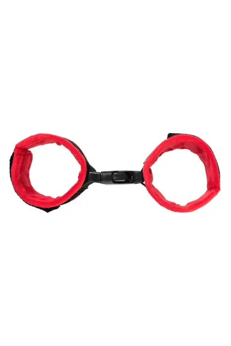 Anonymo handcuffs, velour, red, 29 cm Foto 3