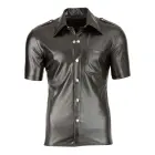 Men's Faux Leather Shirt – Black – L — Photo 5