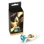 MyLove Toys Jewellery Gold širdies formos analinis kištukas – 7 cm – Mėlynas — Nuotrauka 1