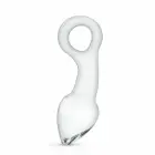 Glas No. 13 – curved glass anal plug with pull ring – M — Photo 1