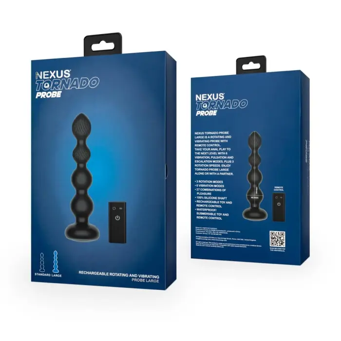 Nexus Tornado besisukantis analinis zondas su kamuoliukais – L – Juodas
