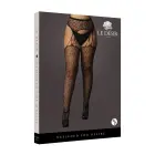 Suspender Leopard Pantyhose – Plus Size – Black — Photo 1