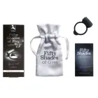 Fifty Shades of Grey Yours and Mine silikona vibrējošs dzimumlocekļa gredzens – melns — Foto 3