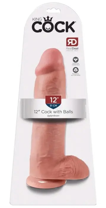 King Cock Reālistisks dildo ar sēkliniekiem – 30.5 cm (12″)