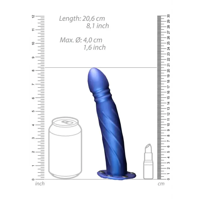 Twisted Hollow strap-on – metāliski zils Foto 8