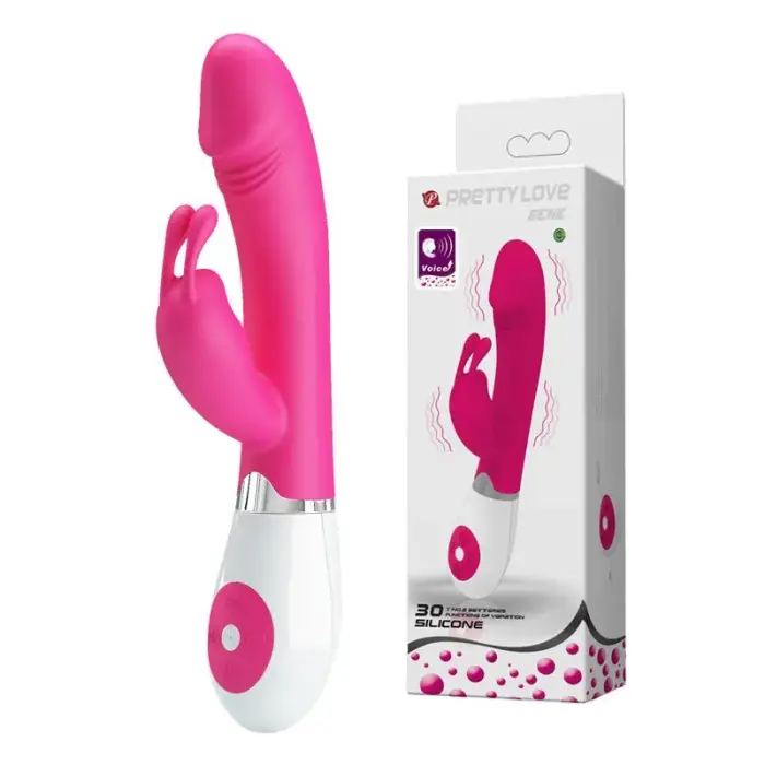 PRETTY LOVE Gene 30 функций кролик-вибратор с голосовым управлением – 20 cm – розовый