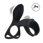 LEVELZ Power Ring Vibrating Silicone Ring with Shaft Loop – Black — Photo 8