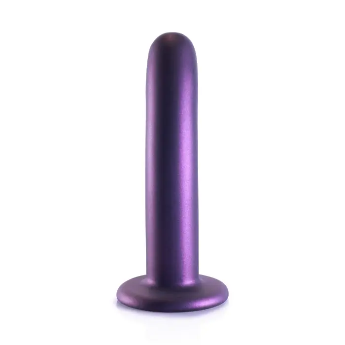 Gluds silikona G-punkta dildo – 14.5 cm (6″) – Metālisks Foto 8