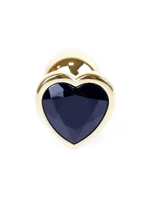 Jewellery Gold Heart Plug – 7 cm – Melns Foto 2