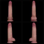 LoveToy Sliding Skin Pro II Dual Layer Silicone Dong – реалистичный двухслойный силиконовый фаллоимитатор – 21,6 см — Фото 15