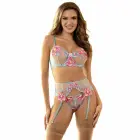 Subblime 954116 Blue Lingerie Set with Garter Belt & Floral Pattern – L/XL — Photo 1