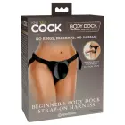 King Cock Elite Beginner Body Dock – strap-on harness with suction dock – black — Photo 1
