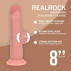 Vive REA226 – dual density silicone realistic dildo with sliding skin – flesh – 20.5 cm — Photo 5