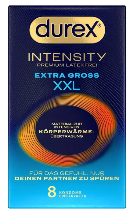 Durex Intensity Liela izmēra bezlateksa prezervatīvi – 10 gab.