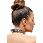 Leather Collar with Three Chains – Black — Photo 4