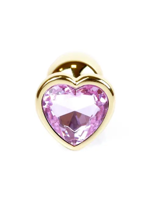 Plug-Jewellery Gold Heart anaaltapp – 7 cm (2.8″) – Roosa
