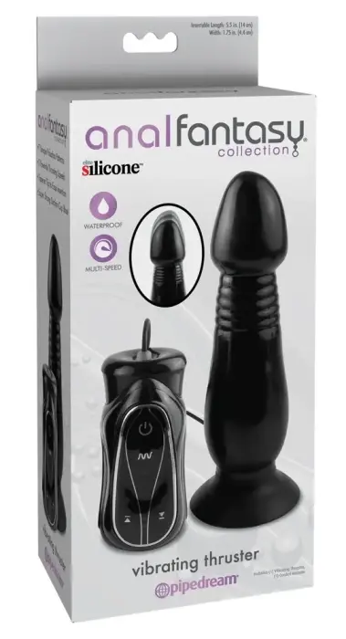 AFC Black вибрирующий подвижный дилдо – 14 cm – Черный