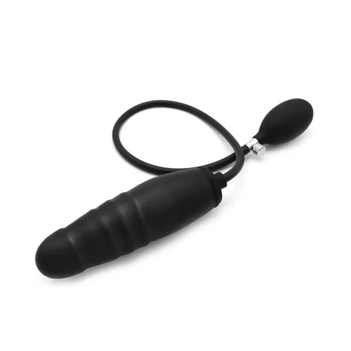 Liels rievots piepūšams dildo – 23+ cm – Melns Foto 4