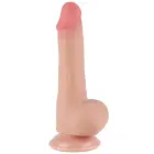 Sliding Skin divslāņu dildo – 19 cm (7.5″) – Miesas krāsa — Foto 2