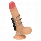 KINK Adjustable Stainless Steel Ring Set with Leather Connector, 4 Sizes — Photo 1