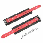 OHMAMA Fetish reguleeritavad luku ja pandlaga randme köidikud – mustad PVC — Foto 7