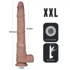 LoveToy – kahekihiline painduv silikoon-dildo XXL – realistlik iminapaga dildo – ihuvärvi – 40,6 cm (16'') — Foto 18