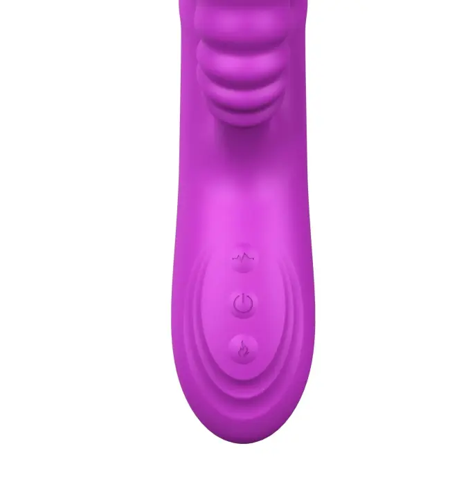 Angelia vibrators ar kustību, rotējošu mēli un pulsa viļņu stimulatoru – 20 vibrācijas – violets Foto 3
