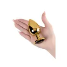 Zelta anālais spraudnis TOYFA Metal ar rozā apaļas formas kristālu – Pink Foto 5